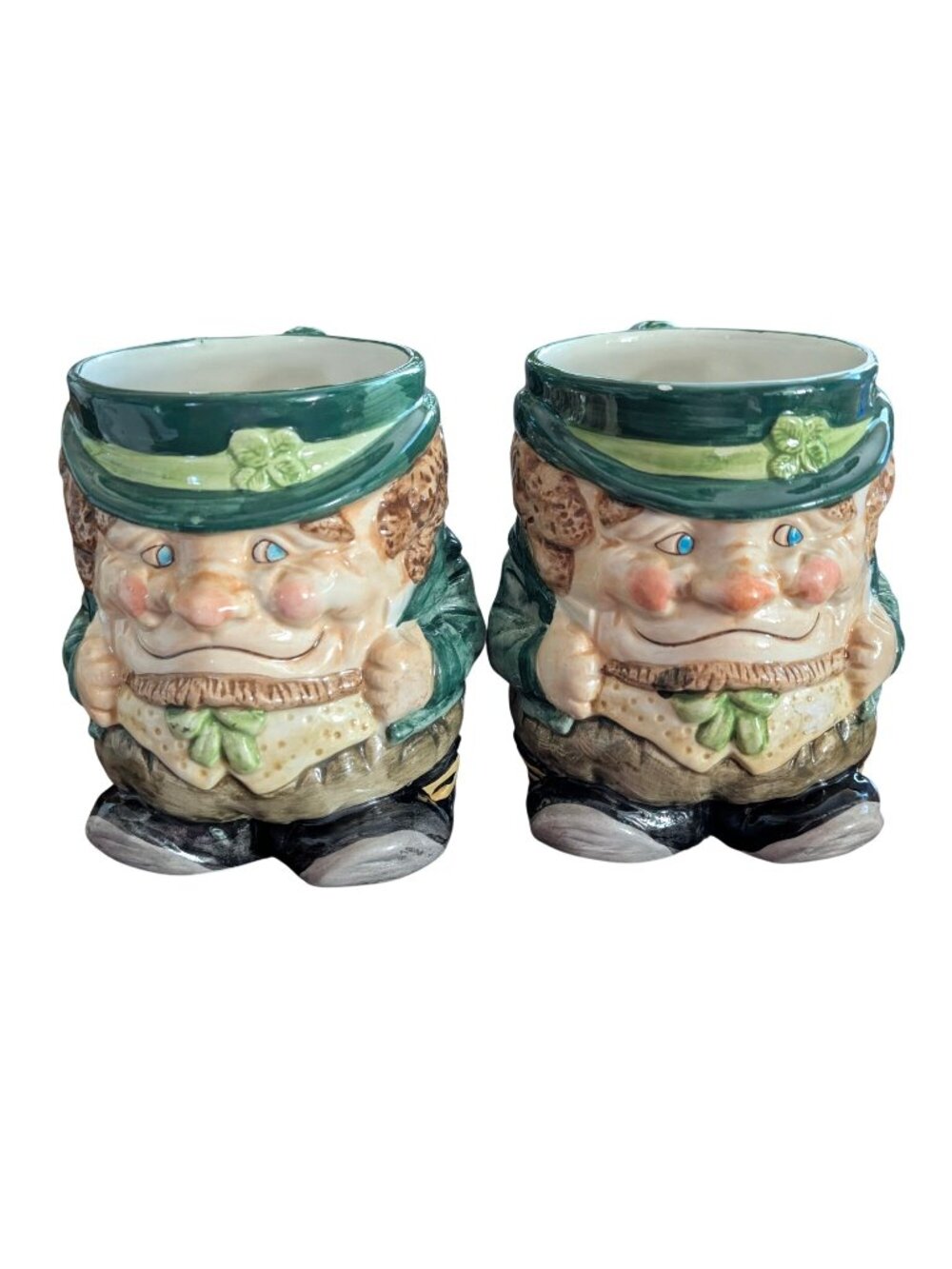 Set Of 2 Fitz & Floyd "Shaughnessy's Little People" St. Patrick's Day mugs from